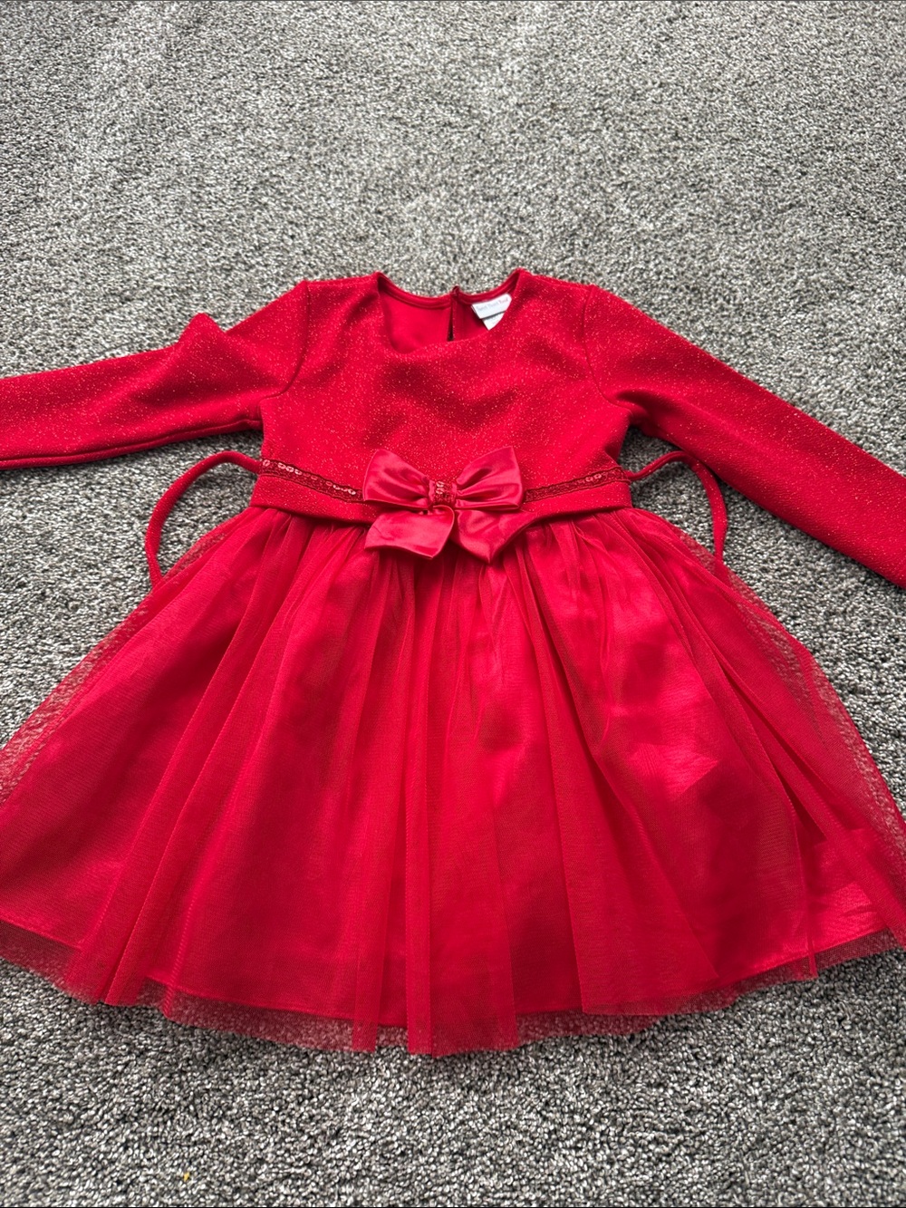 Sweet Heart Rose Red Tulle Bow Party Dress